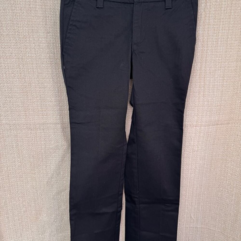 Lands End NWOT Girl's Black Chino Pants Size 7S w/ 22" inseam (S=slim)